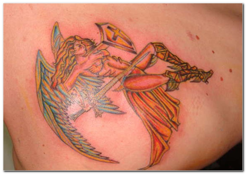 adult angel tattoos