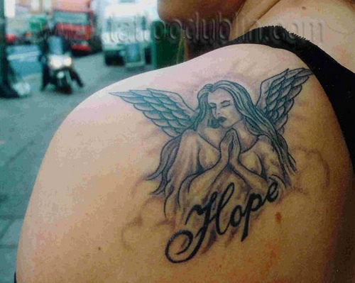 small angel wing tattoos. Angel wing tattoos appear as