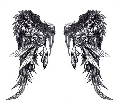 angel wing tattoos on lower back