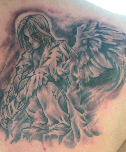 Find hundreds of angel tattoos � The angel is kneeling and praying �