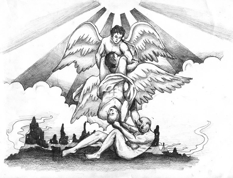 Angel and Demon Tattoo Design
