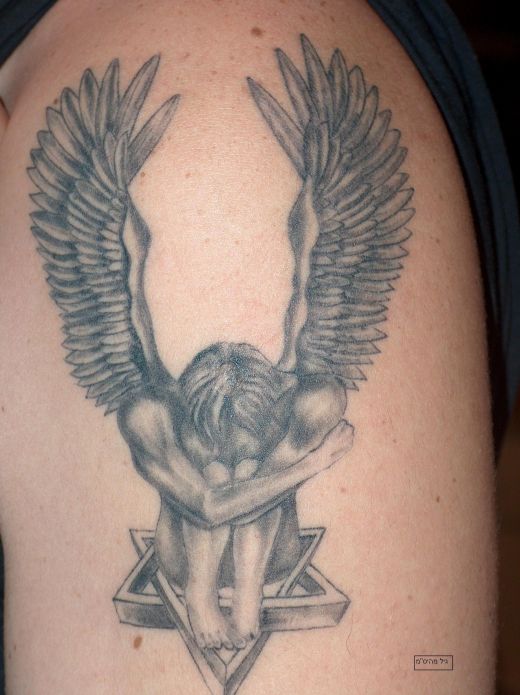 When the angel tattoo is more symbolic, 