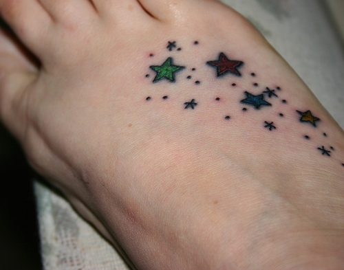 star tattoos behind your ear. star tattoos for wrist