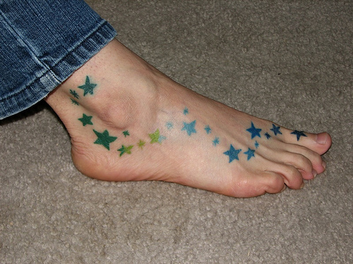 You can choose designs with lively and vibrant colors. Foot tattoos 2010