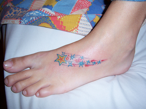 nautical star tattoos foot