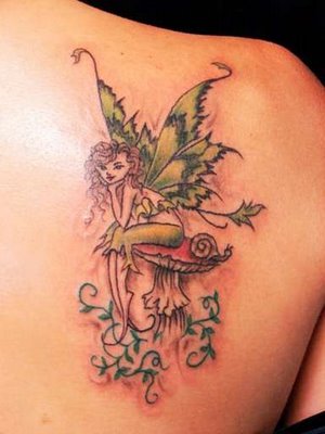 Fairy tattoos can be large or small, black or colorful, happy or sad, 