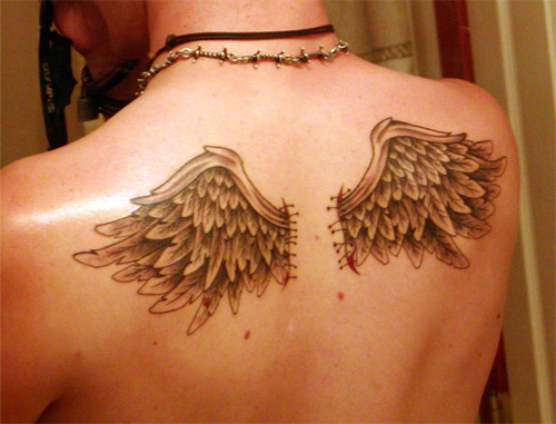 heart and wing tattoos. Angel Wing Tattoos.