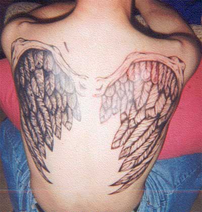 angel wings back tattoo. Tribal Tattoo Of Angel Wings