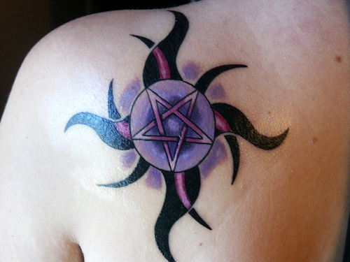 Many Art Gothic Tattoo Design feature the Pentagram (or Pentacle).